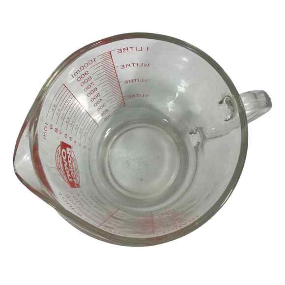 Vintage Anchor Hocking‎ Large Measuring Cup 4 Cup 32 oz. Glass Open Handle - Picture 4 of 6
